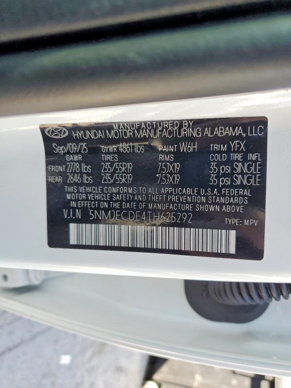 2026 Hyundai Tucson მანქანა იყიდება აუქციონზე, vin: 5NMJECDE4TH625292, აუქციონის ნომერი: 55366026