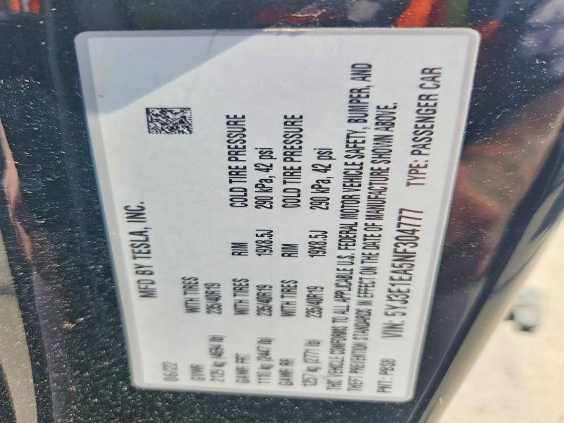 Aukcja sprzedaży 2022 Tesla Model 3, vin: 5YJ3E1EA5NF304777, numer aukcji: 53259496