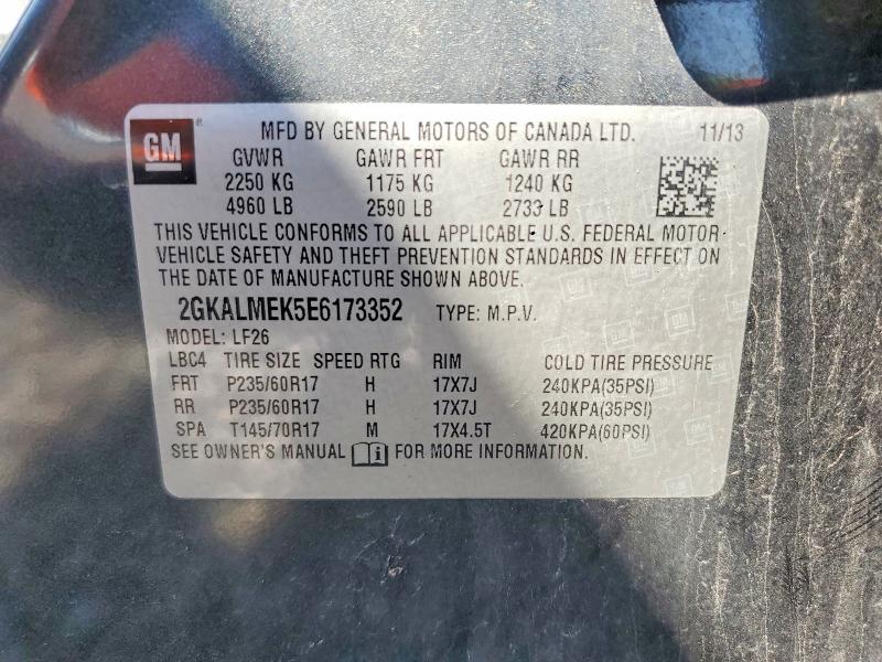 Продаж на аукціоні авто 2014 Gmc Terrain, vin: 2GKALMEK5E6173352, номер лоту: 52138866