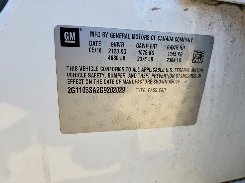 Продажа на аукционе авто 2016 Chevrolet Impala, vin: 2G1105SA2G9202029, номер лота: 54491706