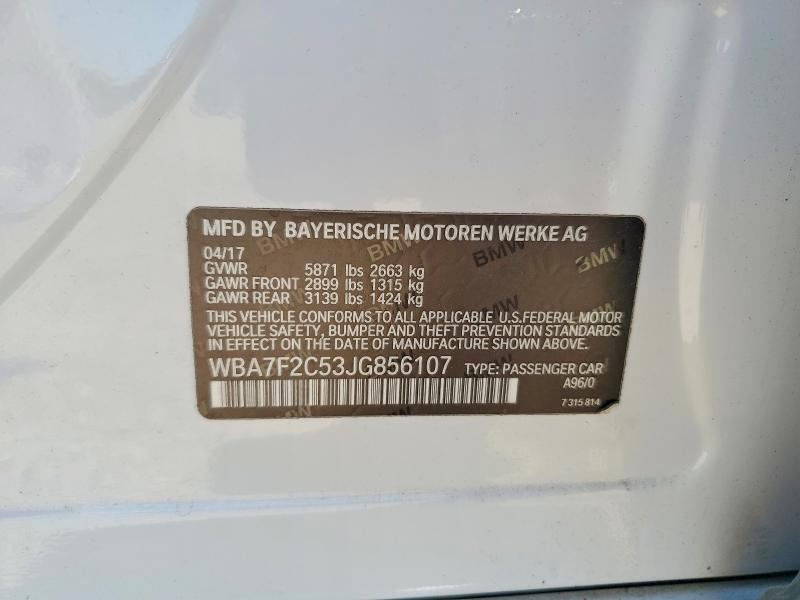 54544086 :رقم المزاد ، WBA7F2C53JG856107 vin ، 2018 Bmw Alpina B7 مزاد بيع
