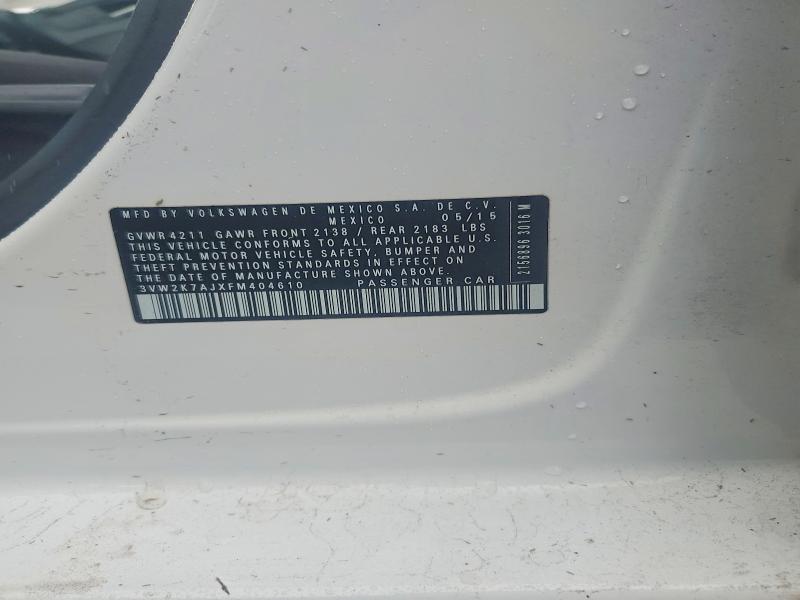 Aukcja sprzedaży 2015 Volkswagen Jetta, vin: 3VW2K7AJXFM404610, numer aukcji: 52468766