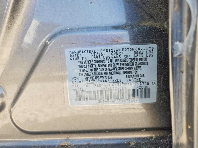 Продажа на аукционе авто 2015 Nissan Sentra, vin: 3N1AB7AP3FY377104, номер лота: 54312576