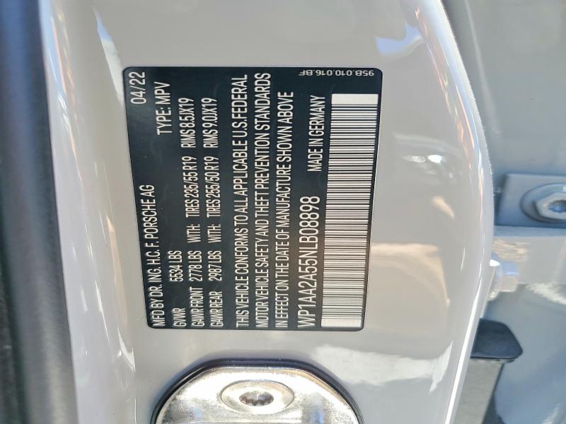 Aukcja sprzedaży 2022 Porsche Macan, vin: WP1AA2A55NLB08898, numer aukcji: 52718936