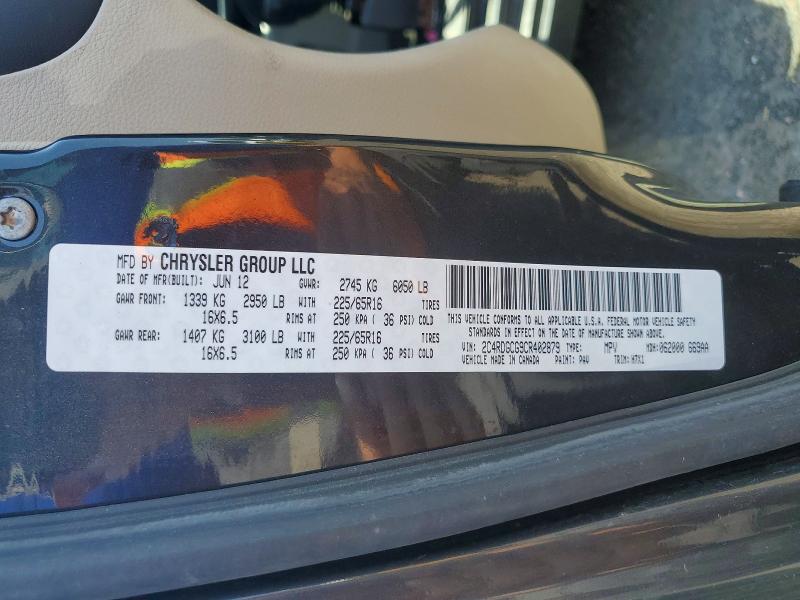 Продаж на аукціоні авто 2012 Dodge Grand Caravan, vin: 2C4RDGCG9CR402879, номер лоту: 54231796