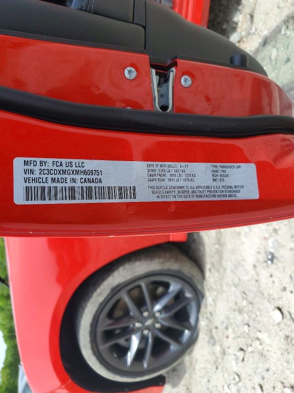 Продажа на аукционе авто 2021 Dodge Charger, vin: 2C3CDXMGXMH609751, номер лота: 54776816