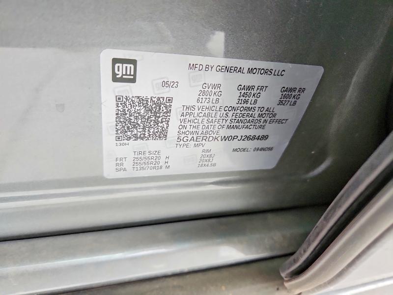 53784436 :رقم المزاد ، 5GAERDKW0PJ268489 vin ، 2023 Buick Enclave مزاد بيع