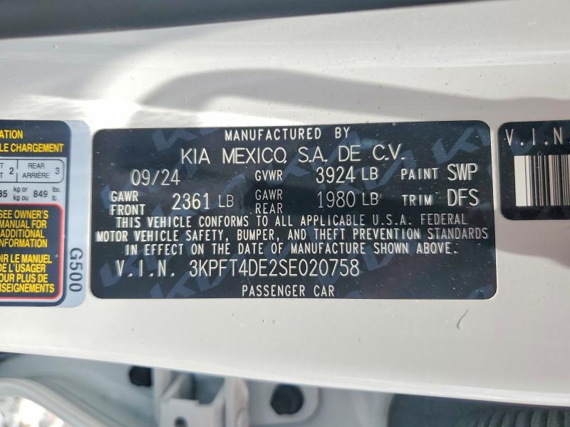 Продажа на аукционе авто 2025 Kia K4, vin: 3KPFT4DE2SE020758, номер лота: 55425266