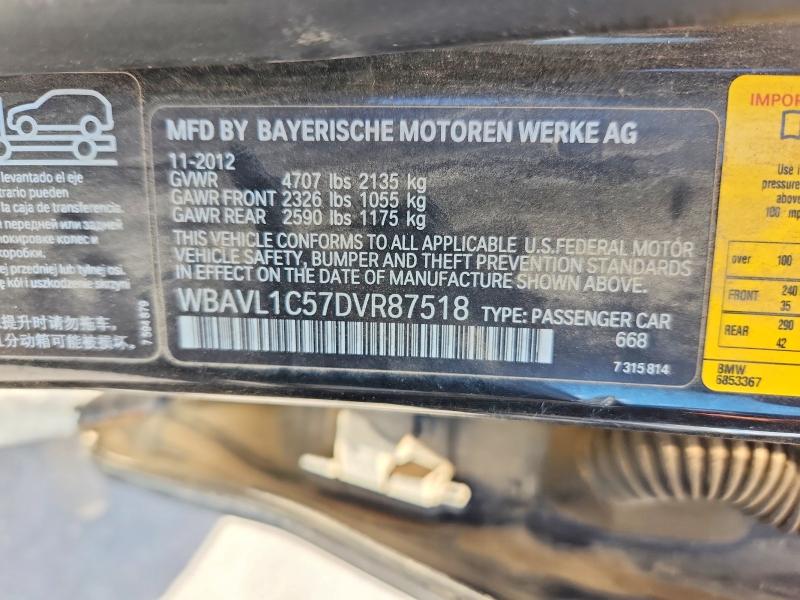 Продажа на аукционе авто 2013 Bmw X1, vin: WBAVL1C57DVR87518, номер лота: 52018036