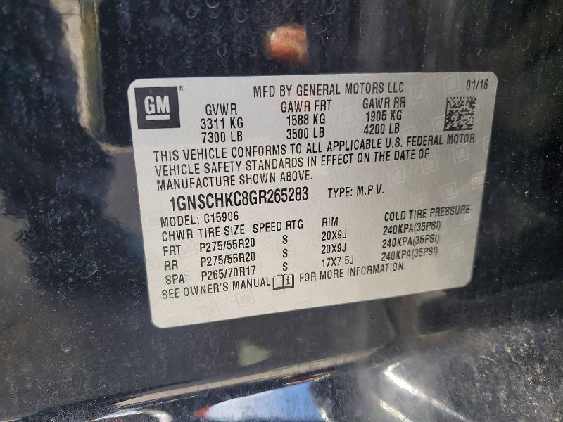Продажа на аукционе авто 2016 Chevrolet Suburban, vin: 1GNSCHKC8GR265283, номер лота: 53510446