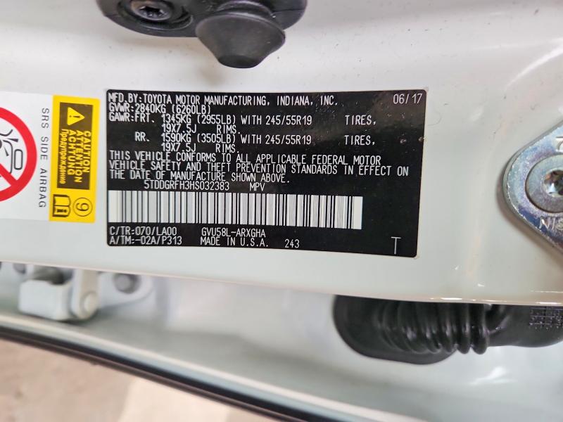 Aukcja sprzedaży 2017 Toyota Highlander Hybrid, vin: 5TDDGRFH3HS032383, numer aukcji: 54267236