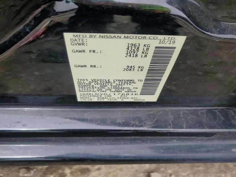 Продажа на аукционе авто 2020 Nissan Altima, vin: 1N4BL4CV4LC176816, номер лота: 52747936