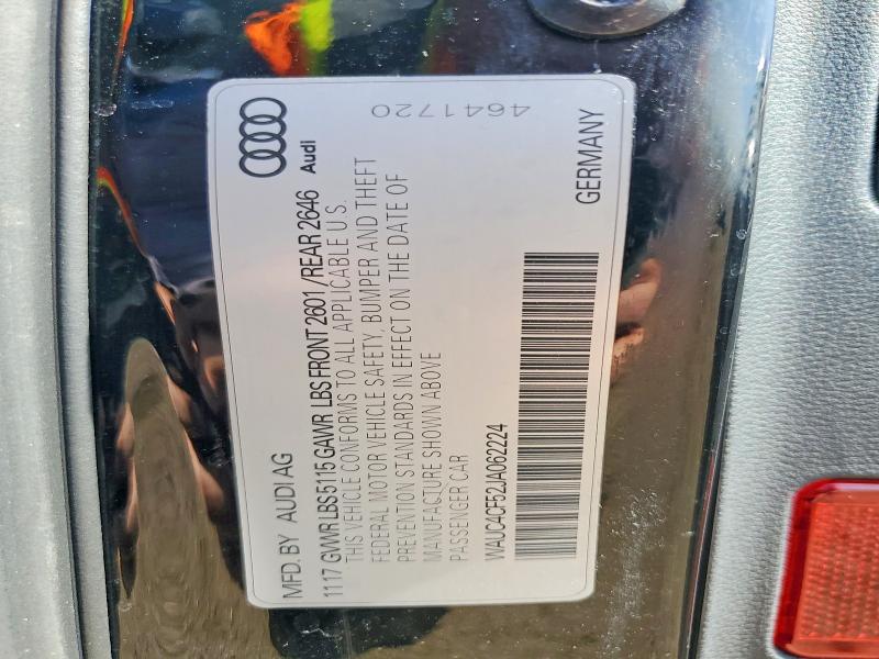 2018 Audi S5 მანქანა იყიდება აუქციონზე, vin: WAUC4CF52JA062224, აუქციონის ნომერი: 52651676
