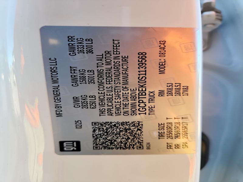 53696076 :رقم المزاد ، 1GCPTBEK0S1139568 vin ، 2025 Chevrolet Colorado مزاد بيع