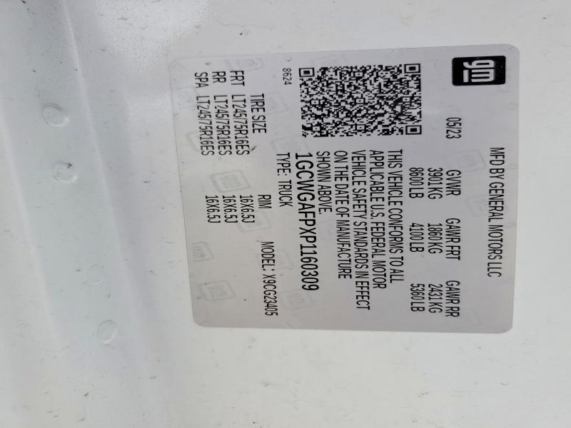 53813756 :رقم المزاد ، 1GCWGAFPXP1160309 vin ، 2023 Chevrolet Express G2500 مزاد بيع