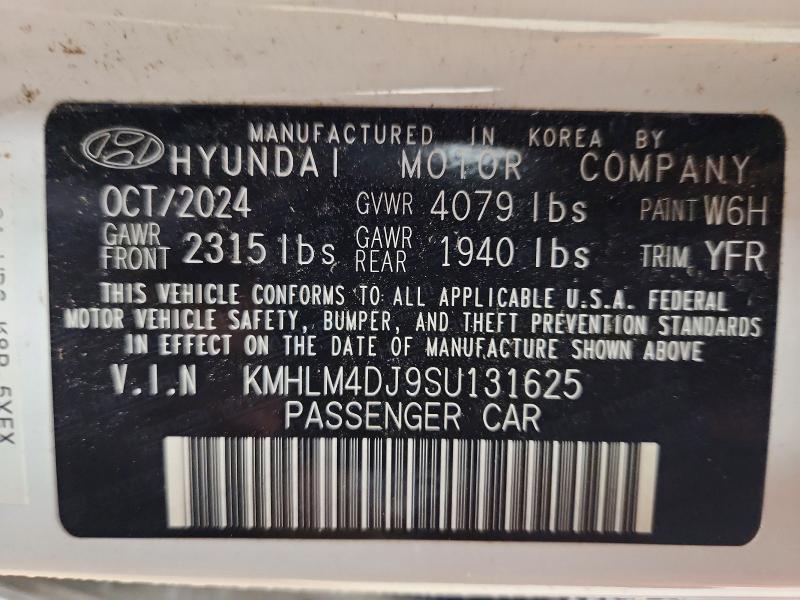 2025 Hyundai Elantra Hybrid მანქანა იყიდება აუქციონზე, vin: KMHLM4DJ9SU131625, აუქციონის ნომერი: 54218256