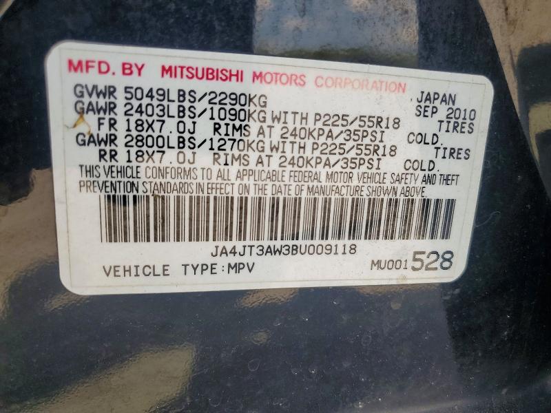 Aukcja sprzedaży 2011 Mitsubishi Outlander, vin: JA4JT3AW3BU009118, numer aukcji: 52618276