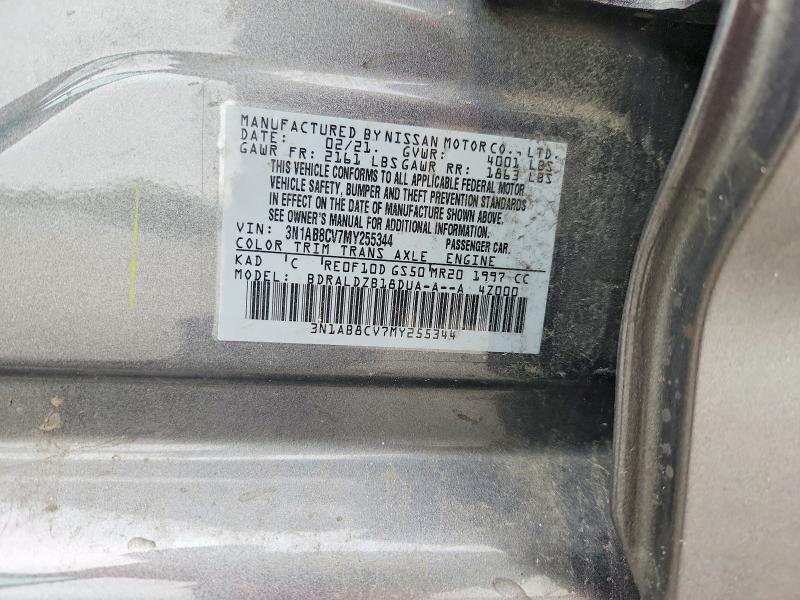 Aukcja sprzedaży 2021 Nissan Sentra, vin: 3N1AB8CV7MY255344, numer aukcji: 54659176