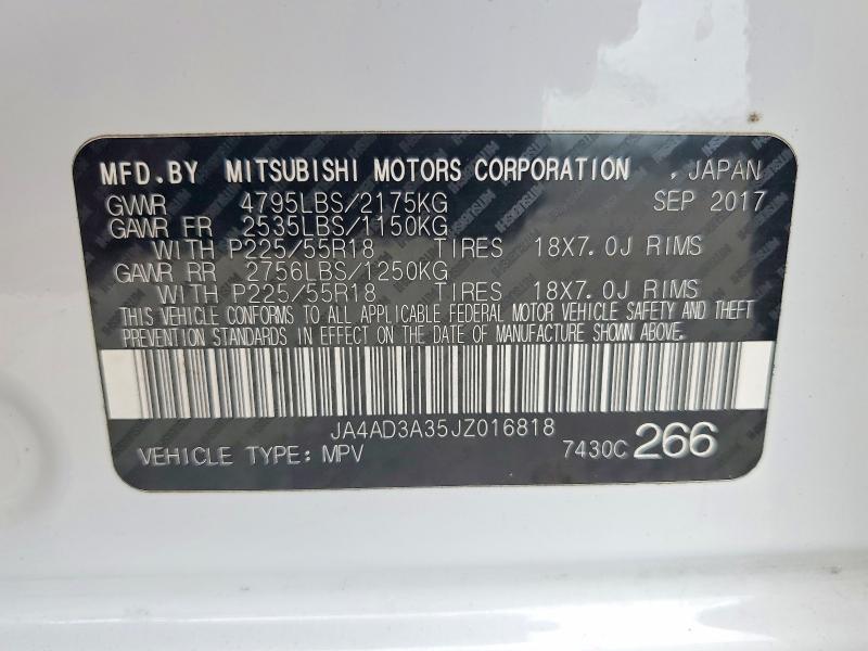 Aukcja sprzedaży 2018 Mitsubishi Outlander, vin: JA4AD3A35JZ016818, numer aukcji: 53984616
