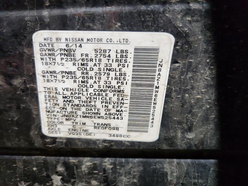 53193706 :رقم المزاد ، JN8AZ1MW6EW525443 vin ، 2014 Nissan Murano مزاد بيع