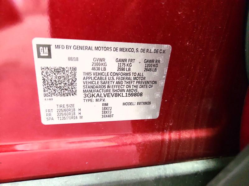 53122486 :رقم المزاد ، 3GKALVEV8KL159808 vin ، 2019 Gmc Terrain مزاد بيع