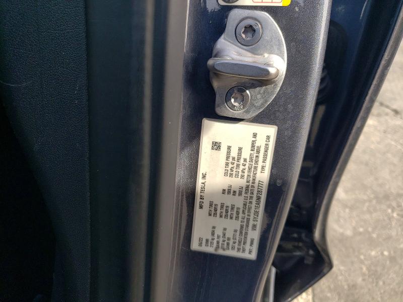 Aukcja sprzedaży 2022 Tesla Model 3, vin: 5YJ3E1EA6NF287777, numer aukcji: 52289186