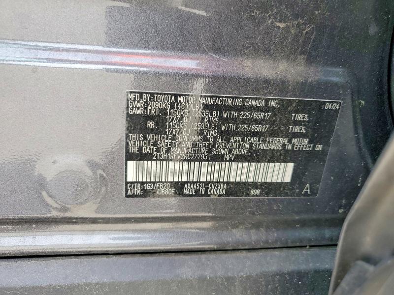 53557346 :رقم المزاد ، 2T3H1RFV2RC277931 vin ، 2024 Toyota Rav4 مزاد بيع