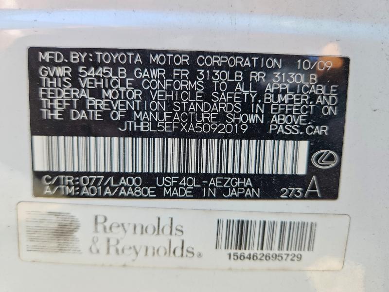 Продажа на аукционе авто 2010 Lexus Ls, vin: JTHBL5EFXA5092019, номер лота: 53309356