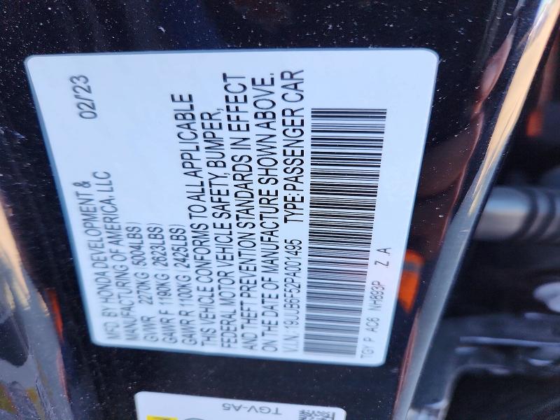 52891426 :رقم المزاد ، 19UUB6F52PA001495 vin ، 2023 Acura Tlx مزاد بيع