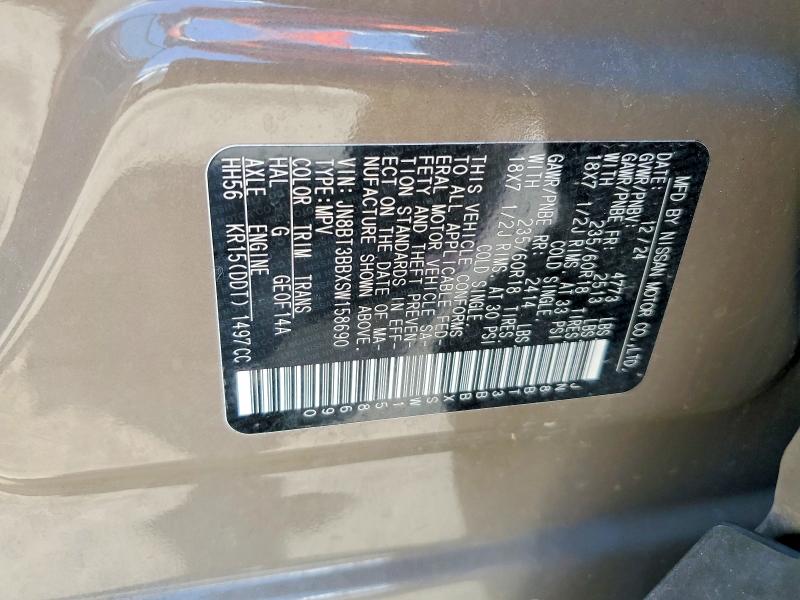 53881696 :رقم المزاد ، JN8BT3BBXSW158690 vin ، 2025 Nissan Rogue مزاد بيع