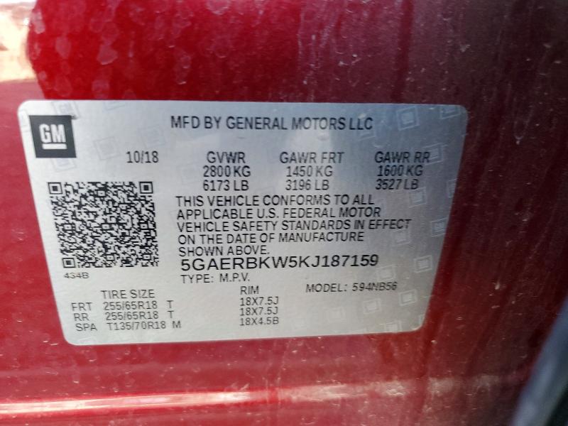 Aukcja sprzedaży 2019 Buick Enclave, vin: 5GAERBKW5KJ187159, numer aukcji: 52581936