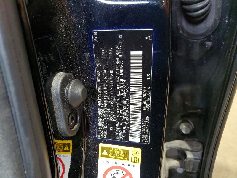 Продаж на аукціоні авто 2018 Toyota Highlander, vin: 5TDKZRFH7JS544221, номер лоту: 52495516