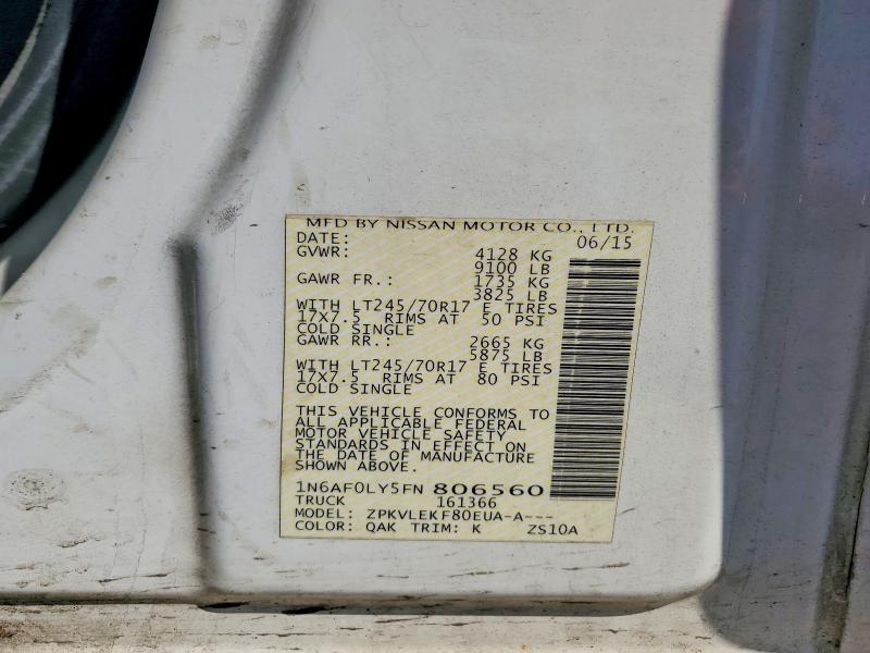 Продажа на аукционе авто 2015 Nissan Nv, vin: 1N6AF0LY5FN806560, номер лота: 55084516