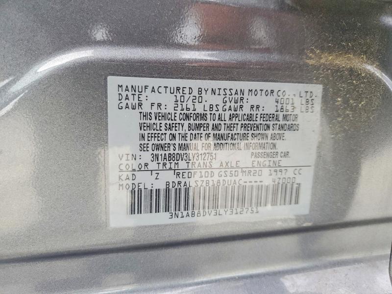Aukcja sprzedaży 2020 Nissan Sentra, vin: 3N1AB8DV3LY312751, numer aukcji: 54799596