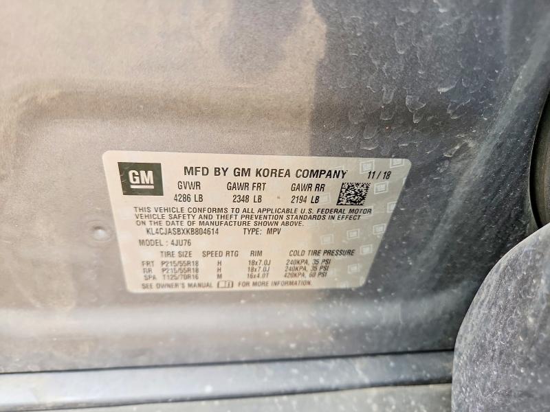 Aukcja sprzedaży 2019 Buick Encore, vin: KL4CJASBXKB804614, numer aukcji: 54495586