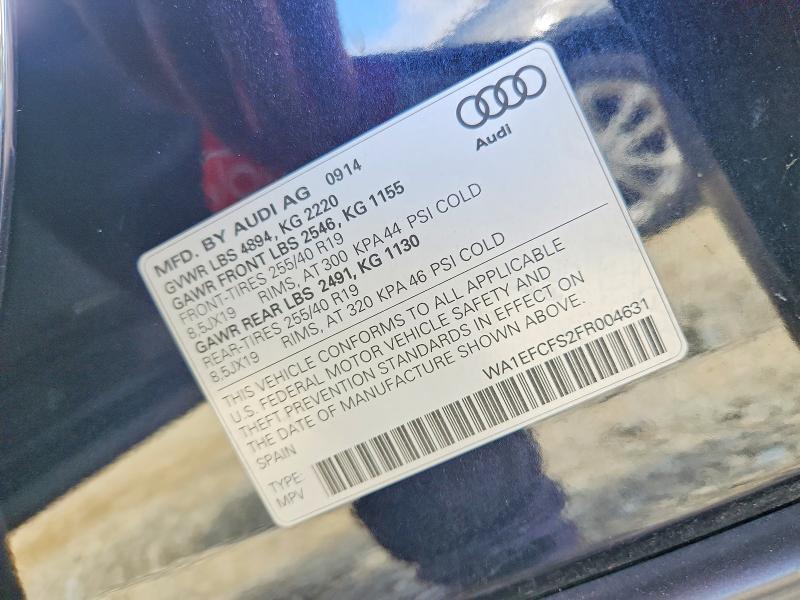 Продажа на аукционе авто 2015 Audi Q3, vin: WA1EFCFS2FR004631, номер лота: 55400076