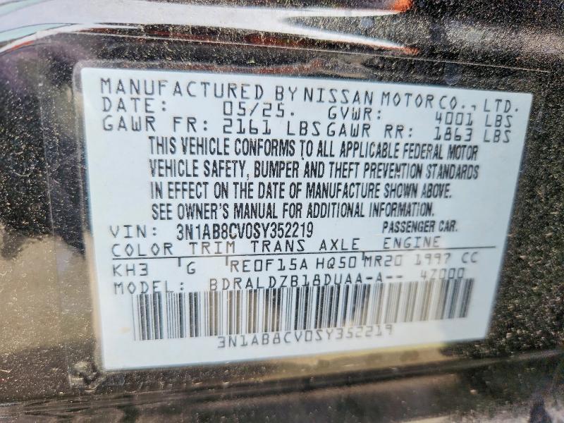 52587296 :رقم المزاد ، 3N1AB8CV0SY352219 vin ، 2025 Nissan Sentra مزاد بيع