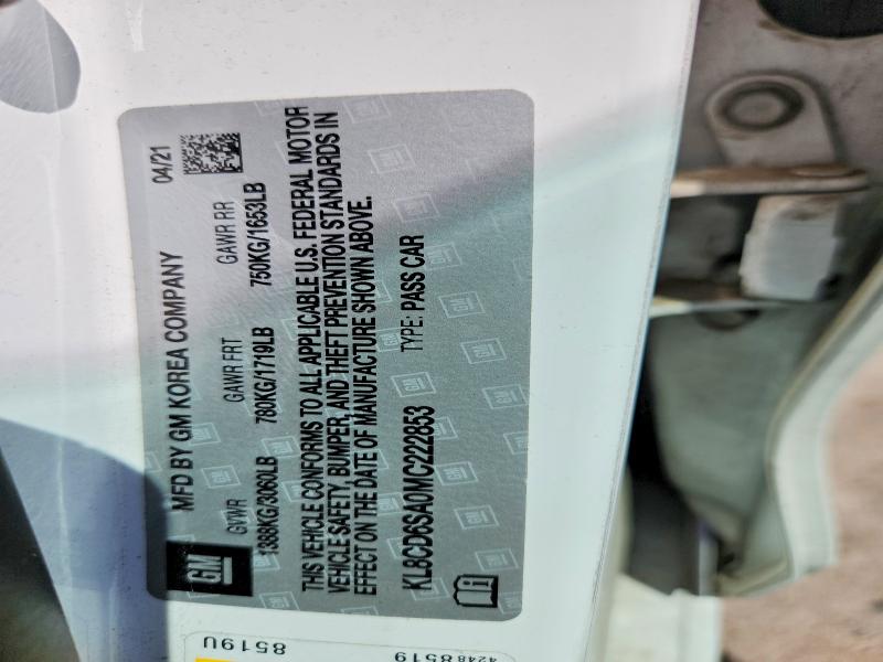 Продажа на аукционе авто 2021 Chevrolet Spark, vin: KL8CD6SA0MC222853, номер лота: 53274306