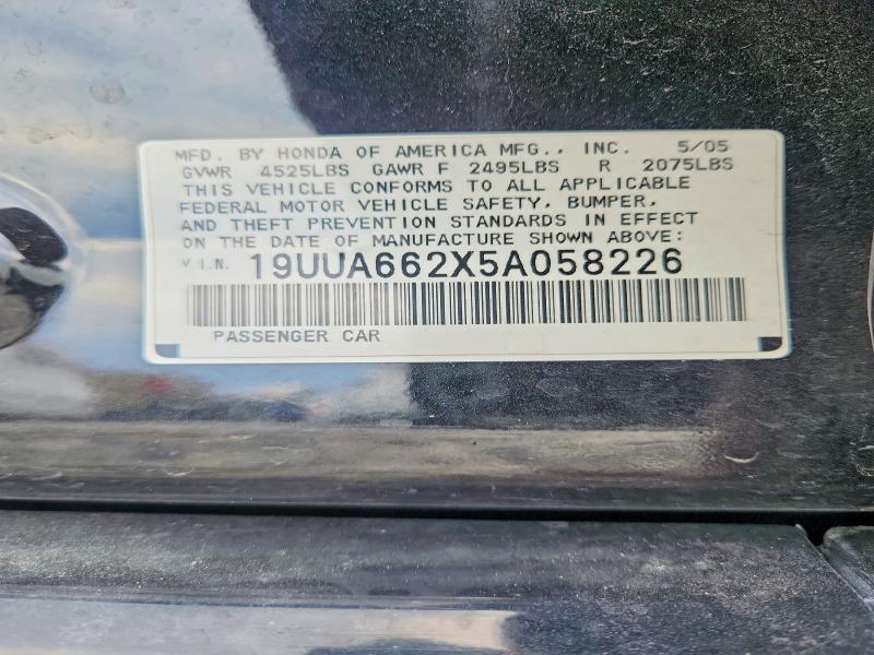 2005 Acura Tl მანქანა იყიდება აუქციონზე, vin: 19UUA662X5A058226, აუქციონის ნომერი: 53172586