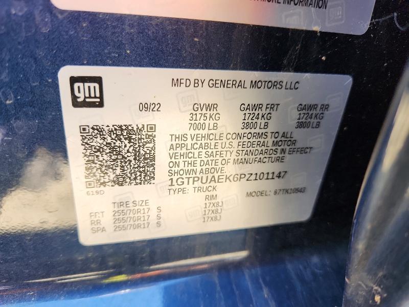 Продаж на аукціоні авто 2023 Gmc Sierra, vin: 1GTPUAEK6PZ101147, номер лоту: 52997636