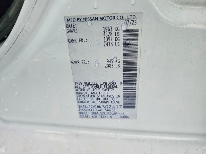 Продаж на аукціоні авто 2024 Nissan Altima, vin: 1N4BL4CV1RN302417, номер лоту: 54849906
