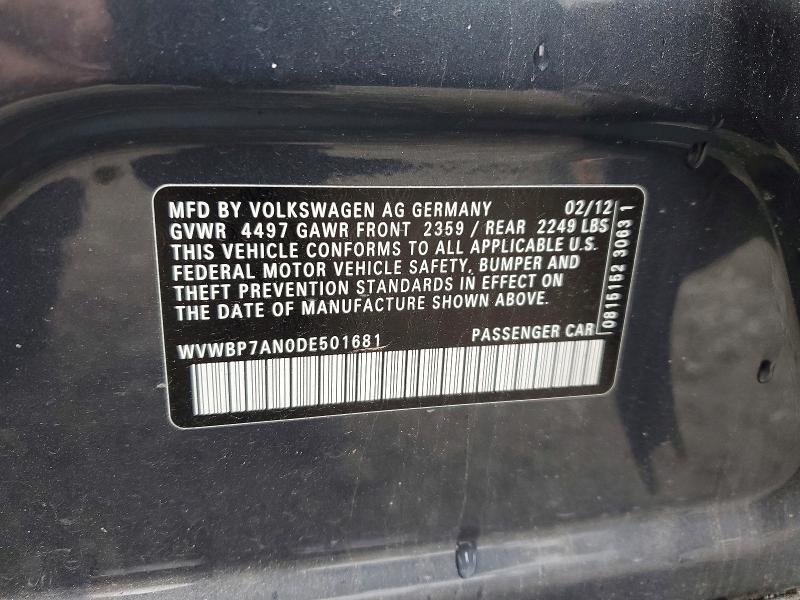 Продажа на аукционе авто 2013 Volkswagen Cc, vin: WVWBP7AN0DE501681, номер лота: 55508586
