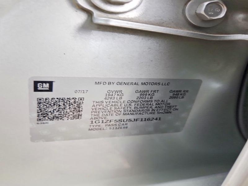 2018 Chevrolet Malibu მანქანა იყიდება აუქციონზე, vin: 1G1ZF5SU5JF116241, აუქციონის ნომერი: 53565016