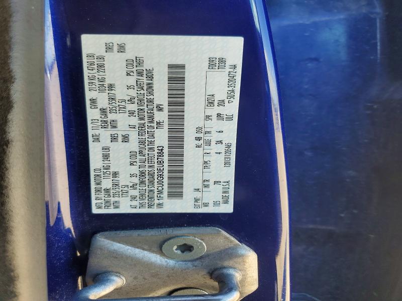 2014 Ford Escape მანქანა იყიდება აუქციონზე, vin: 1FMCU0G93EUB78843, აუქციონის ნომერი: 53190046