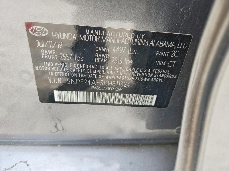 Продажа на аукционе авто 2019 Hyundai Sonata, vin: 5NPE24AF3KH811324, номер лота: 54621286