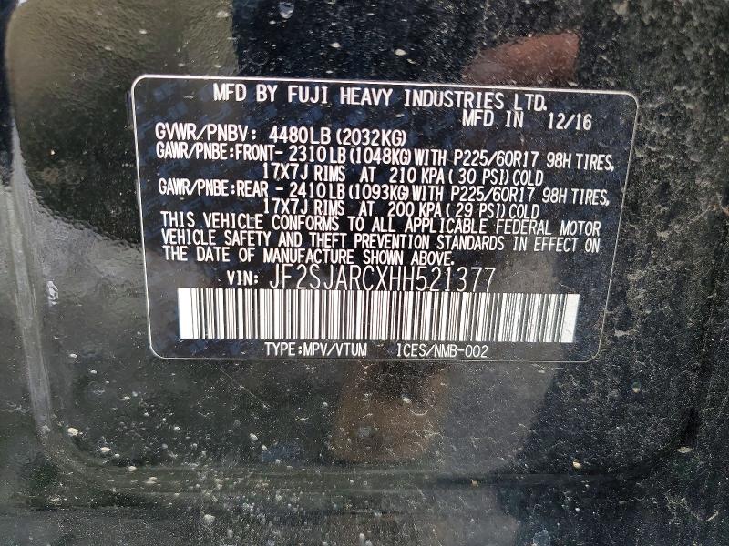 Продаж на аукціоні авто 2017 Subaru Forester, vin: JF2SJARCXHH521377, номер лоту: 54132736