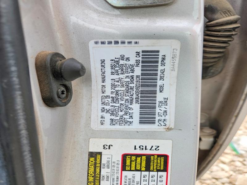 52455626 :رقم المزاد ، 1NXBU40EX9Z019138 vin ، 2009 Toyota Corolla مزاد بيع