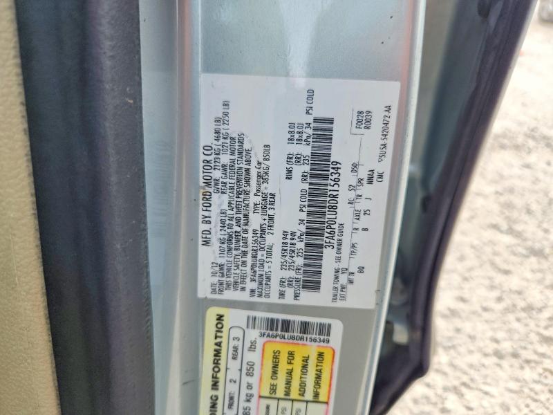 54716996 :رقم المزاد ، 3FA6P0LU8DR156349 vin ، 2013 Ford Fusion مزاد بيع