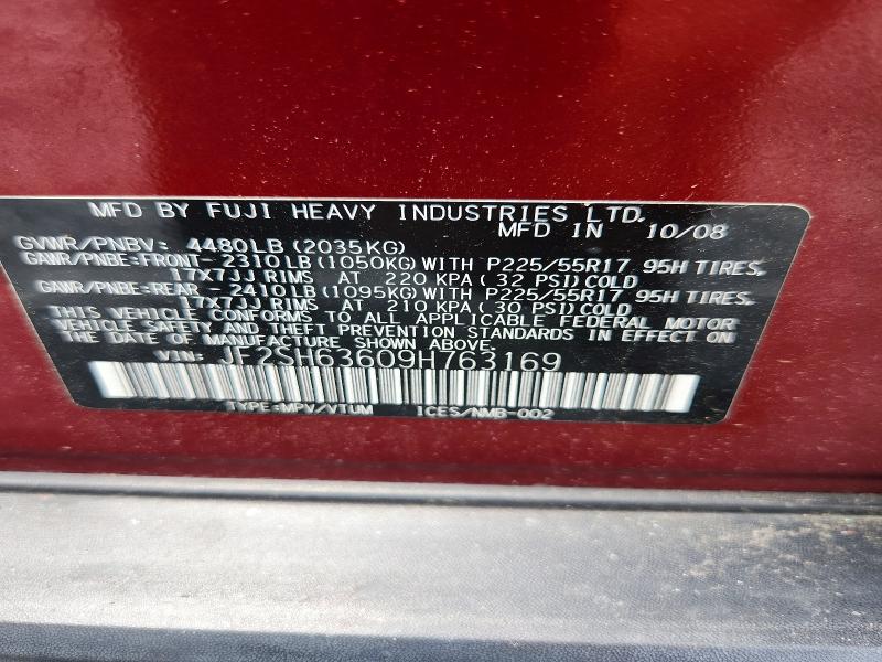 Продажа на аукционе авто 2009 Subaru Forester, vin: JF2SH63609H763169, номер лота: 55122826
