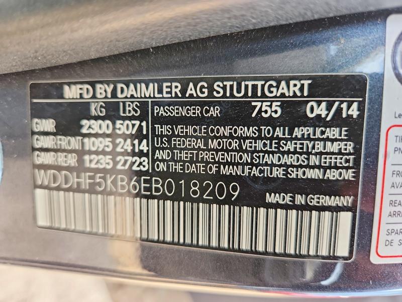 Aukcja sprzedaży 2014 Mercedes-benz E, vin: WDDHF5KB6EB018209, numer aukcji: 54418966